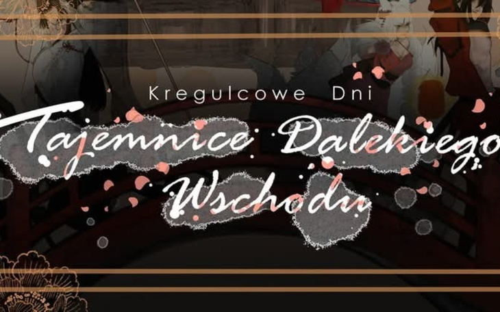 Plakat promujący wydarzenie o tajemnicach Dalekiego Wschodu.