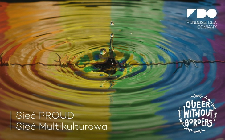 Kolorowa woda z kroplą, symbolizująca różnorodność i wsparcie.