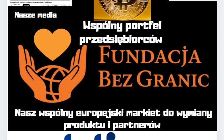 Grafika promująca fundację z logo i informacjami o działalności.