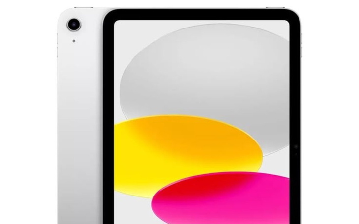 Tablet z kolorowymi okręgami na ekranie.