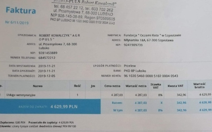 Zbiórka Opłacenie faktury - zdjęcie główne