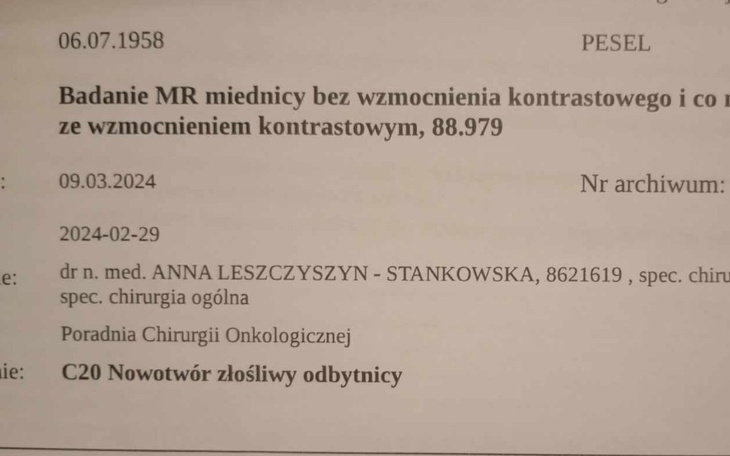 Zbiórka Leczenie onkologiczne. - zdjęcie główne