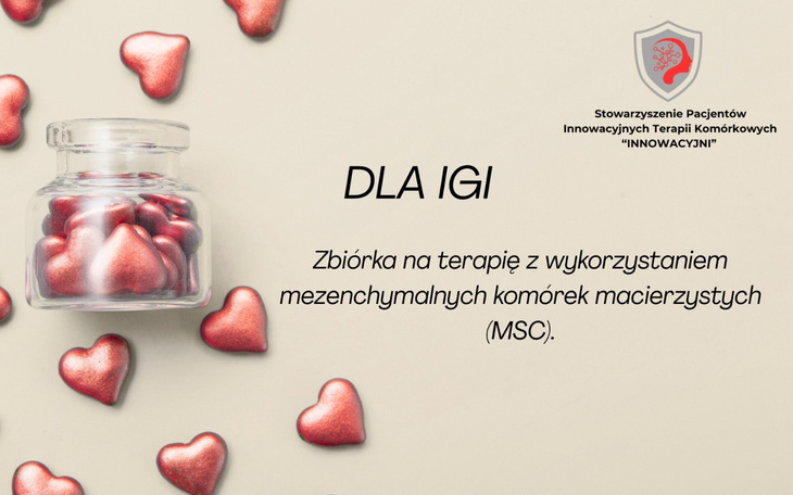 Zbiórka na terapię z wykorzystaniem komórek macierzystych.