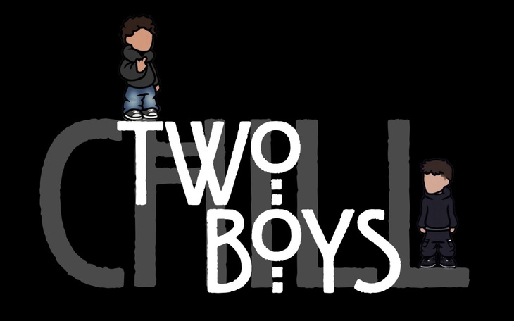 Ilustracja dwóch chłopców w stylu graficznym, z napisem 'TWO BOYS'.