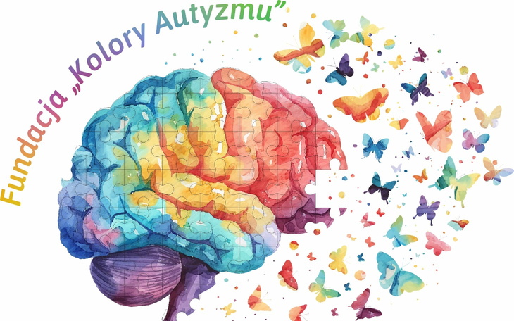 Kolorowy obrazek przedstawiający mózg i motyle.