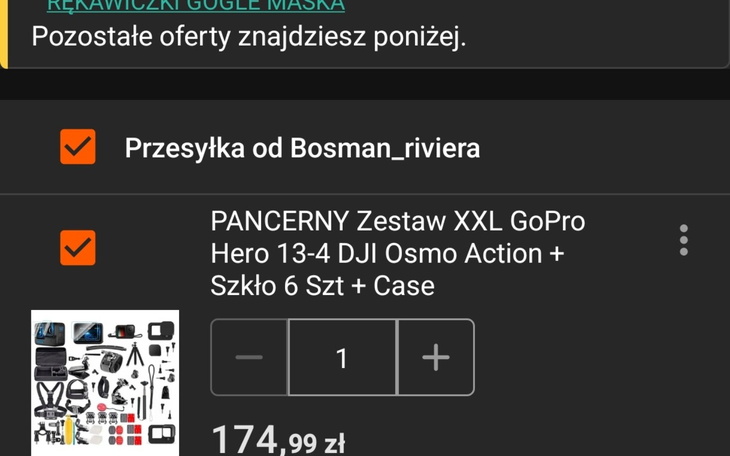 Zestaw akcesoriów do kamery GoPro i DJI Osmo Action.