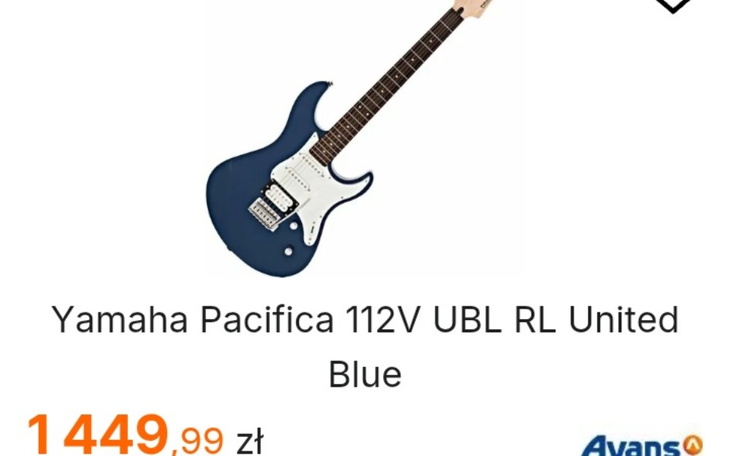 Gitarra Yamaha Pacifica 112V w kolorze niebieskim.