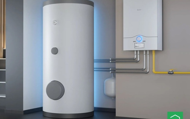 Nowoczesny bojler gazowy w kuchni.