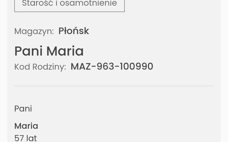 Zbiórka Szlachetna Paczka - Pani Maria - zdjęcie główne