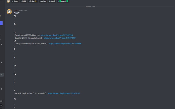 Zbiórka serwer discord z filmami - zdjęcie główne