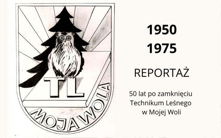 Rysunek przedstawiający logo Technikum Leśnego z lat 1950-1975.