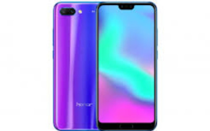 Smartfon w kolorze fioletowym z ekranem.