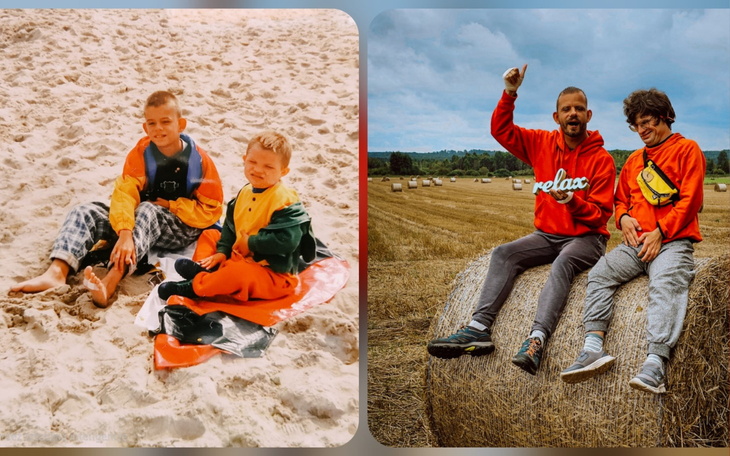 Dzieci bawiące się na plaży, uśmiechnięte i radosne.