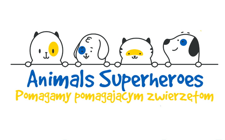 Logo Animals Superheroes, pomagające zwierzętom.