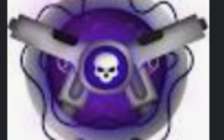 Logo z pistoletem i czaszką, symbolizujące niebezpieczeństwo.