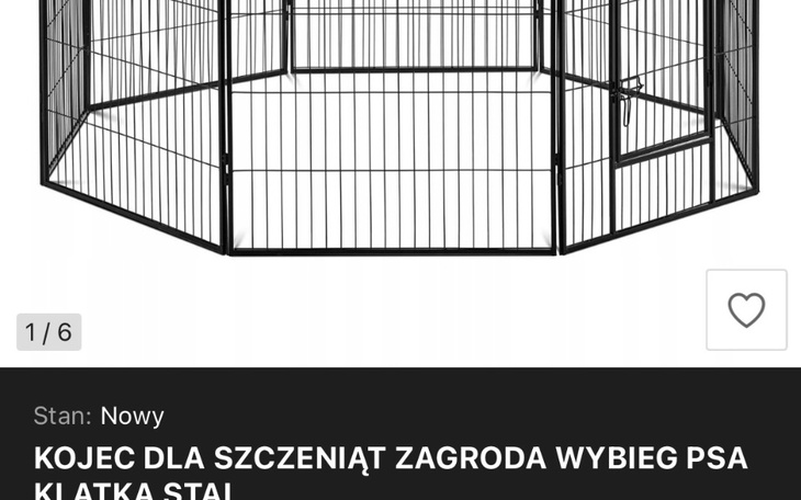Kojec dla szczeniąt, metalowa konstrukcja.
