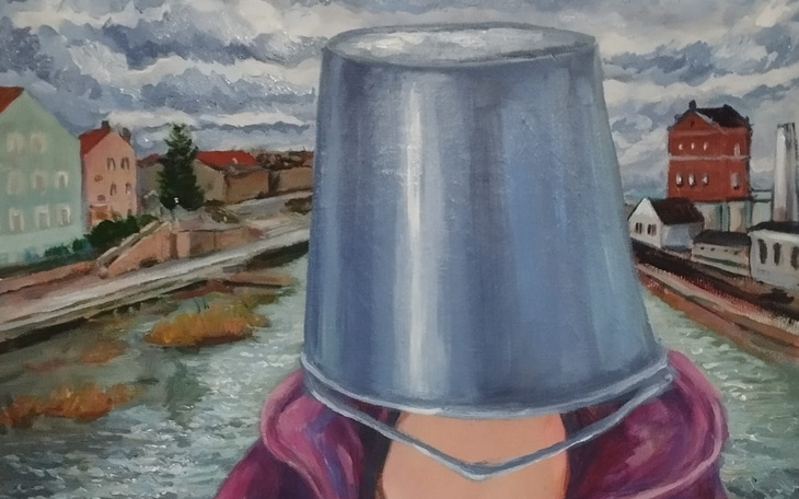 Abstrakcyjny rysunek z czarnymi liniami.