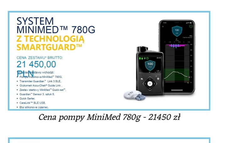 Informacje o systemie MiniMed 780G do monitorowania cukrzycy.