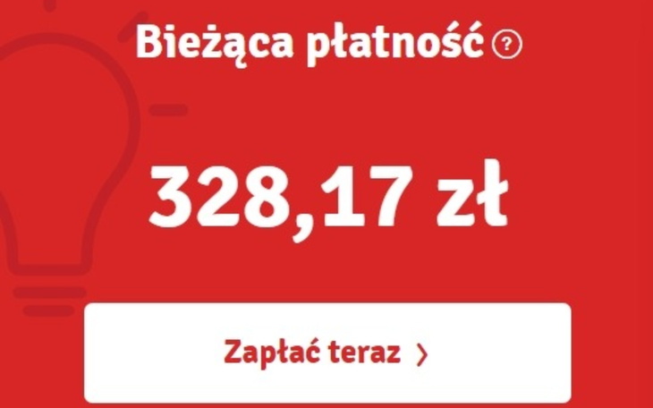 Obrazek przedstawiający aktualną płatność w wysokości 328,17 zł.