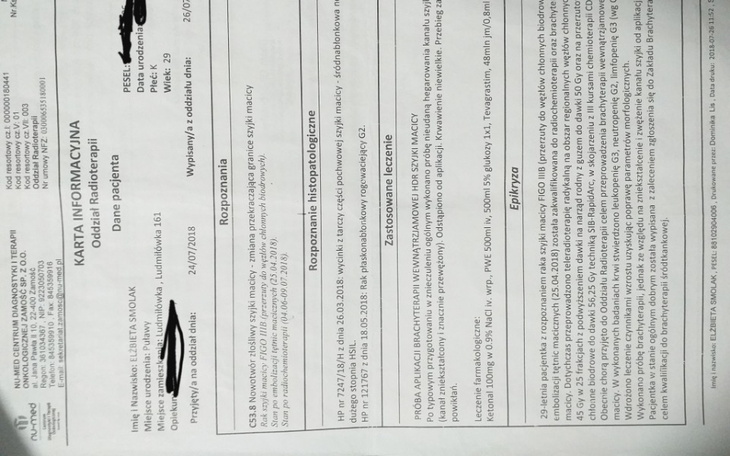 Zbiórka Rak nieoperacyjny - zdjęcie główne