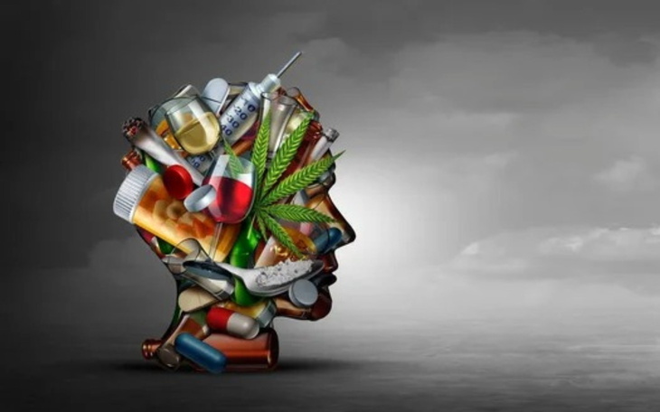 Artystyczna kompozycja przedstawiająca uzależnienia.