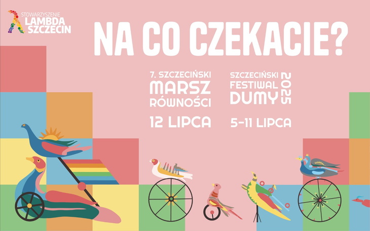 Plakat promujący marsz równości i festiwal dumy w Szczecinie.