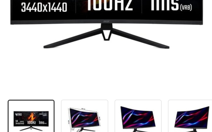 Nowoczesny monitor z rozdzielczością 3440x1440 i odświeżaniem 100Hz.