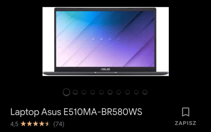 Zbiórka Zbieram na laptopa Asus E510MA - zdjęcie główne