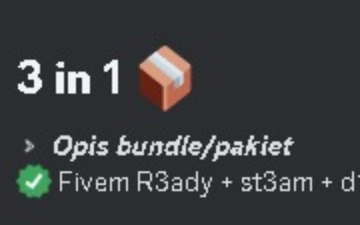 Ikona pakietu 3 w 1, z opisem i grafiką.