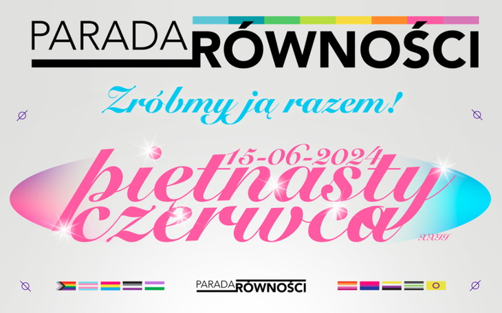 Plakat Parady Równości, zaproszenie do wspólnego świętowania.