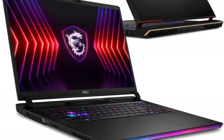 Laptop gamingowy z podświetleniem LED, gotowy do użycia.