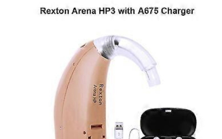 Aparat słuchowy Rexton Arena HP3 z ładowarką.
