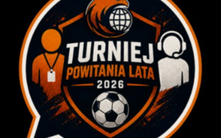 Logo Turnieju Powitania Lata 2026 i postacie na tle grafiki.