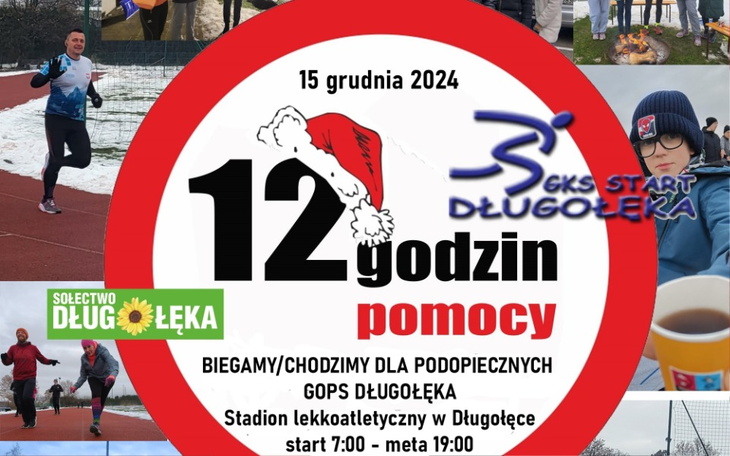 Plakat wydarzenia biegowego z datą i informacjami.