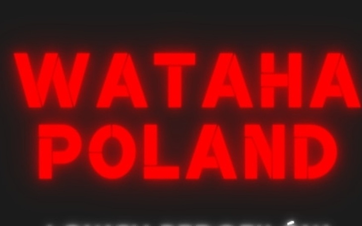 Czerwony neon z napisem 'WATAHA POLAND'.