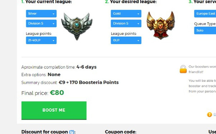 Zbiórka Boost do golda w lolu - zdjęcie główne