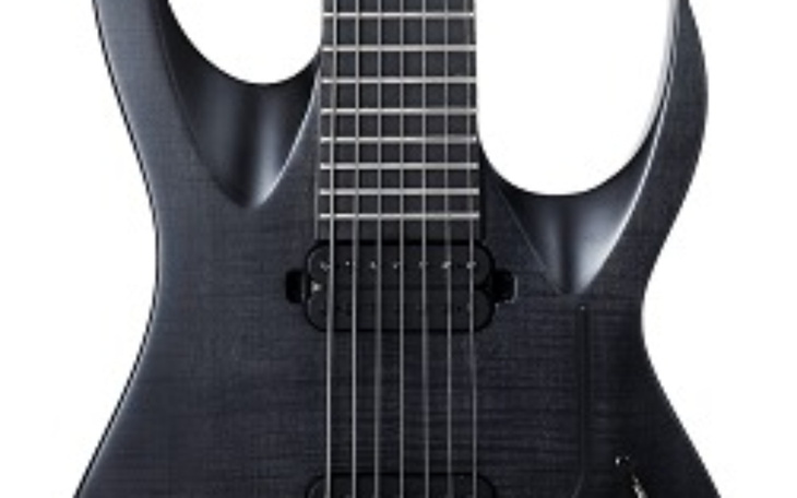 Czarna gitara elektryczna z charakterystycznym kształtem.