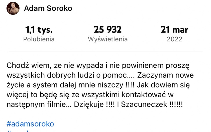Zbiórka Adwokat dla ADAMa SOROKO - zdjęcie główne