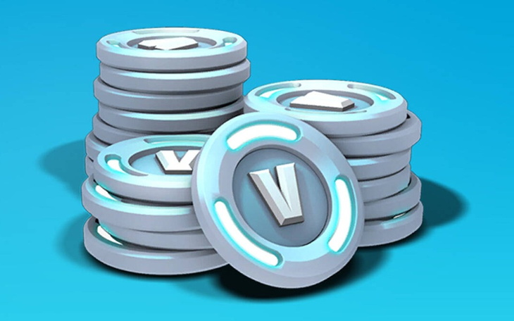 Stos monet wirtualnych na niebieskim tle.