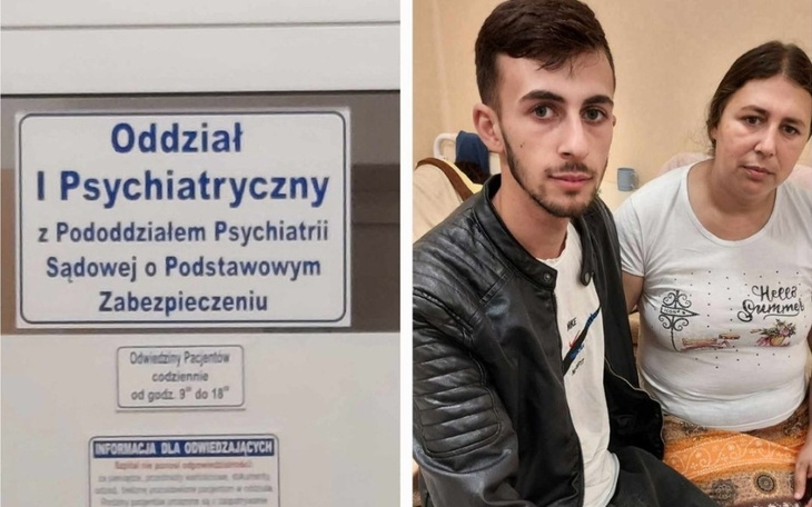 Tablica informacyjna oddziału psychiatrycznego.