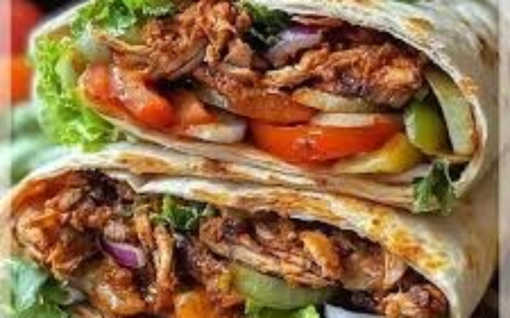 Pyszne wrapy z kurczakiem i świeżymi warzywami.