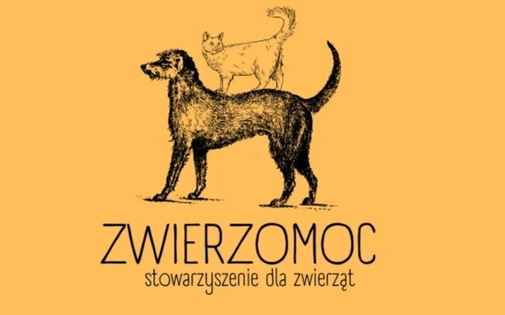 Logo stowarzyszenia Zwierzomoc, przedstawiające psa i kota.