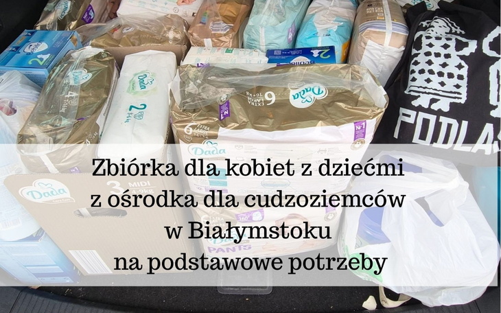 Zbiórka dla kobiet z dziećmi w Białymstoku.