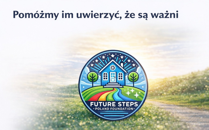 Logo fundacji Future Steps, promujące wsparcie dla dzieci.