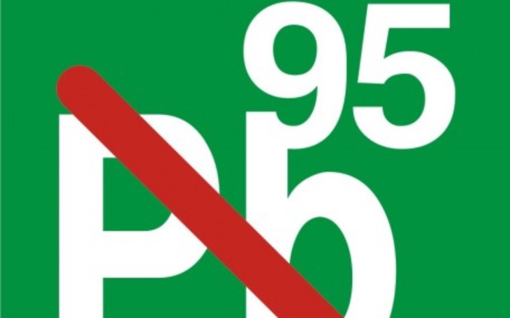 Znak zakazu dotyczący paliwa Pb 95, z czerwonym przekreśleniem.