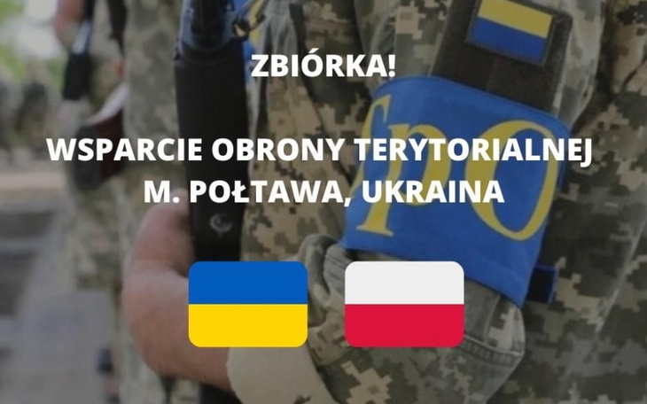 Zbiórka na wsparcie obrony terytorialnej w Poltawie, Ukraina.