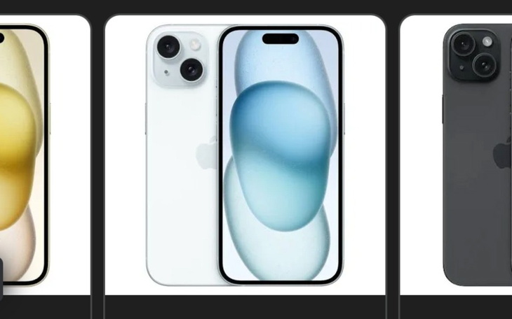 Trzy modele telefonów Apple w różnych kolorach.