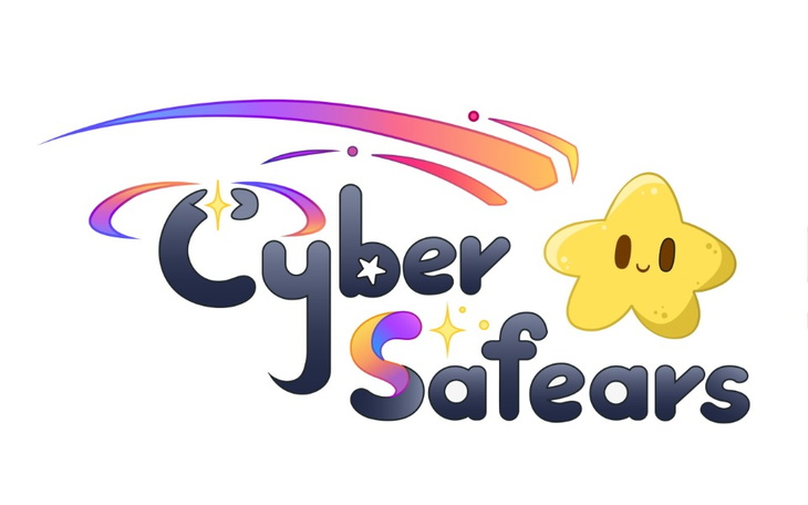 Logo Cyber Safears, kolorowa gwiazda z uśmiechem.