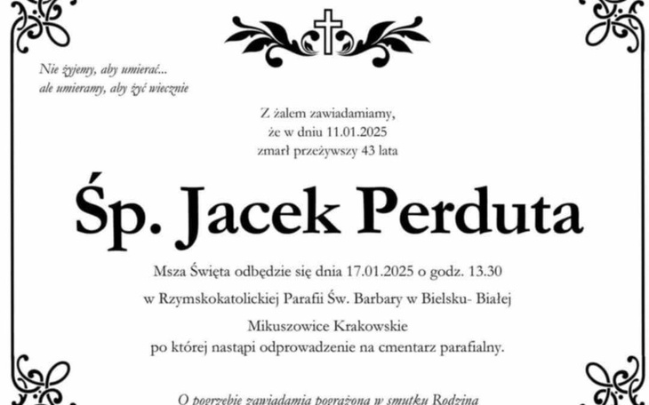 Zbiórka Wieniec dla Jacka Perduty - zdjęcie główne