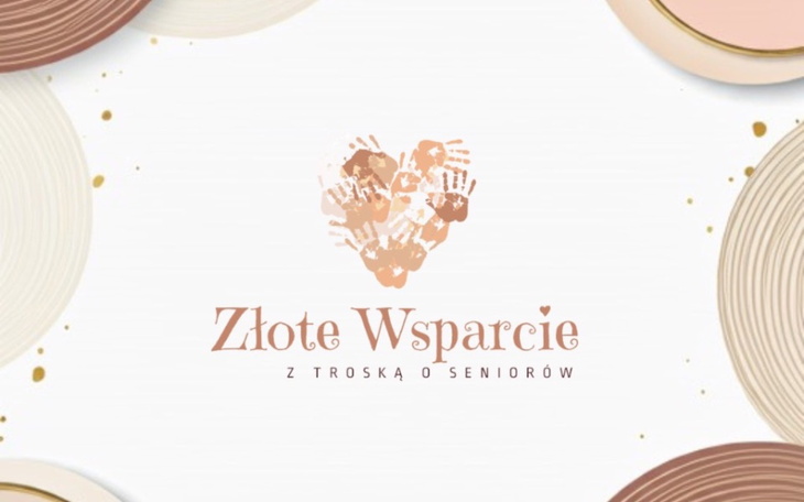 Logo organizacji Złote Wsparcie z sercem i dłońmi.